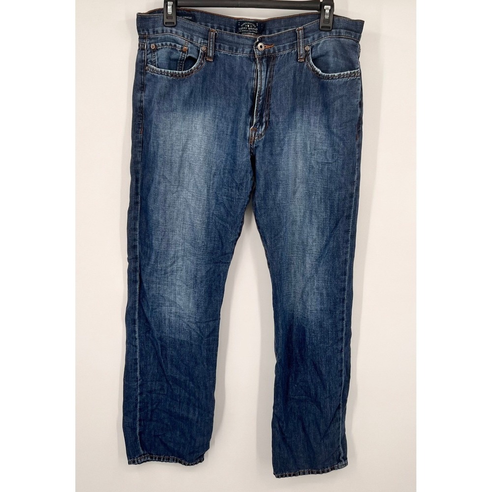 Lucky Brand 363 Vintage Straight Jeans Mens 36x32 Blue Denim Medium‎ Wash Pants